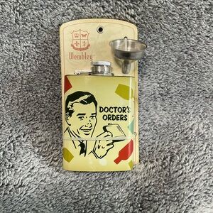 Wembley Vintage Design Flask with Red Accents